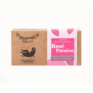 Jabón Rosé Paraíso - Exfoliante de Arcilla Rosa y Rosa Mosqueta - 120gr